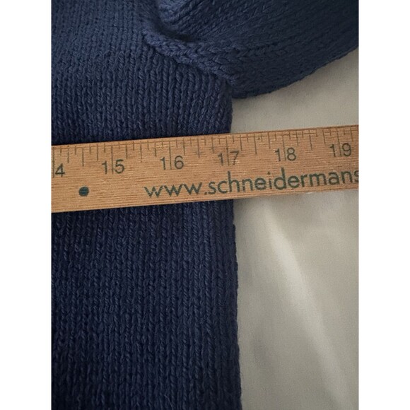 Vintage Mark Shale Sweater Size Medium Blue Wool Turtleneck Hand Knitted Tulips - Picture 8 of 11